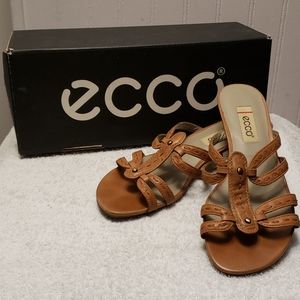 Ecco Singapore Slide Sandals, brown leather, 7
